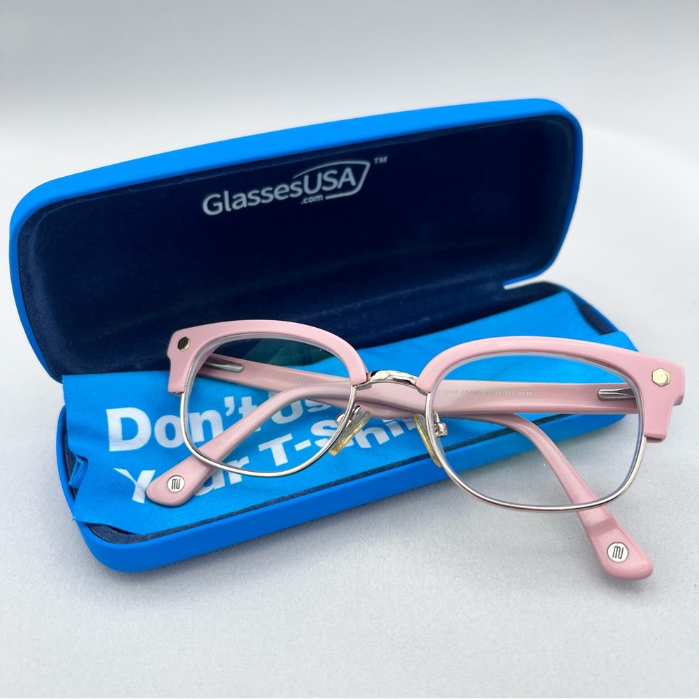 Muse Elliot Kids Eyeglasses Pink & Gold Acetate/Metal Frames Prescription Ready
